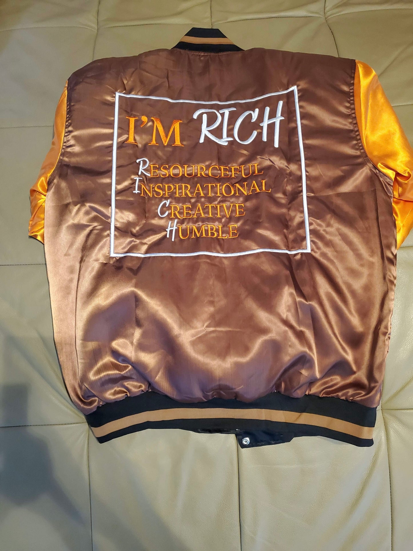 Im Rich Browns Varsity Jacket