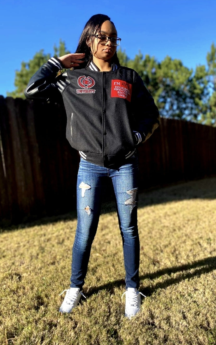 Im Rich Black Varsity Jacket