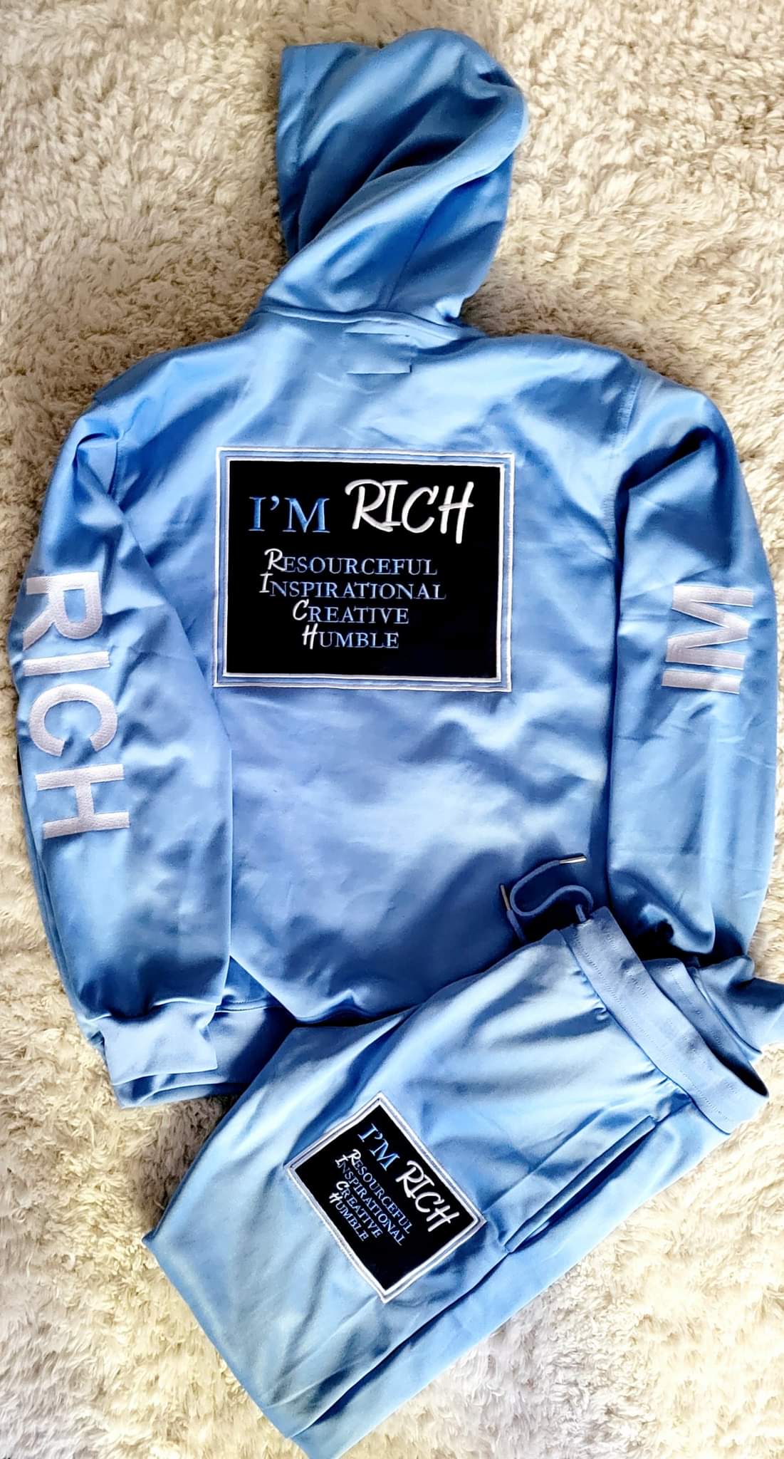 Im Rich Powder Blue Jogging Suit