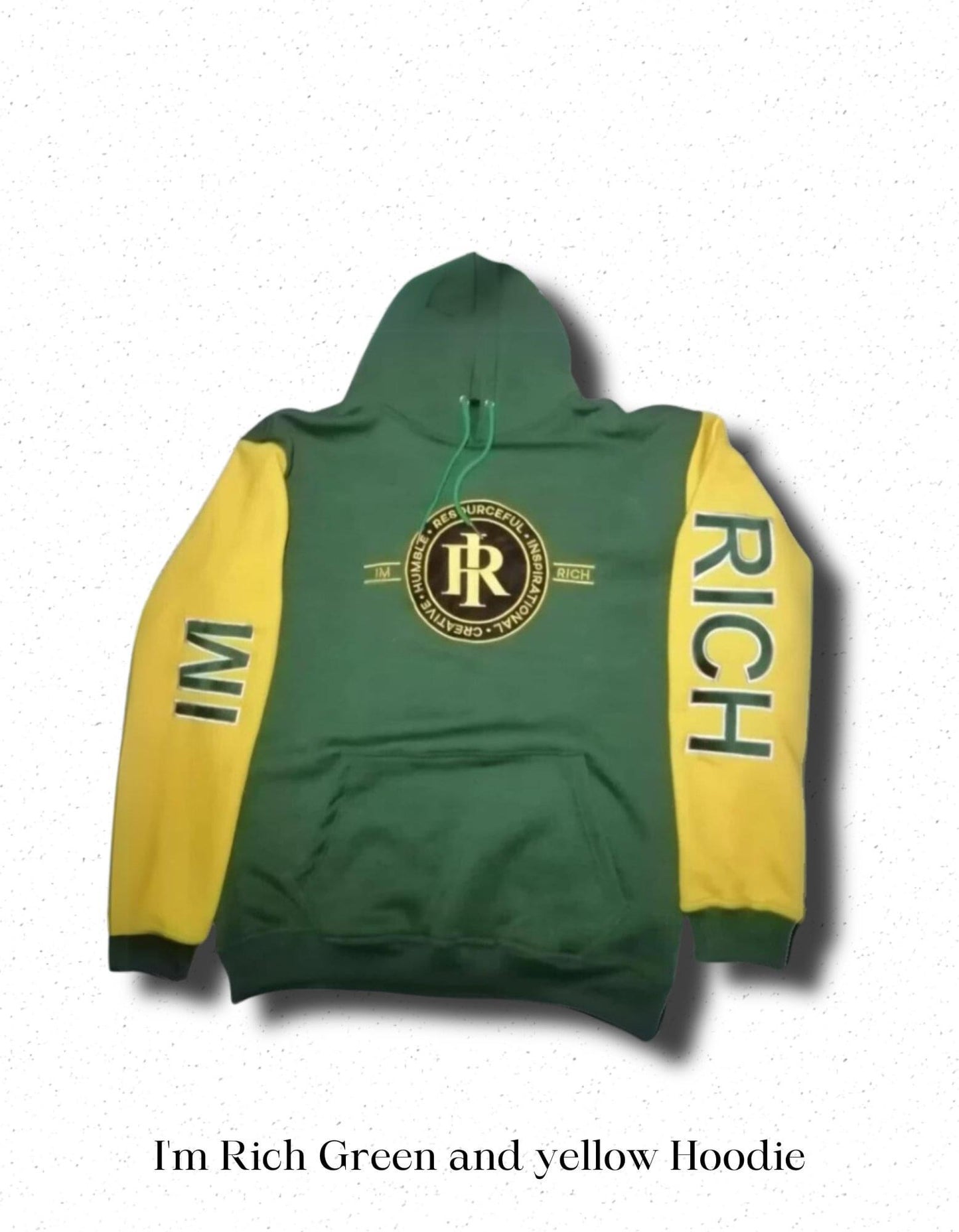 I'm Rich Green and yellow Hoodie
