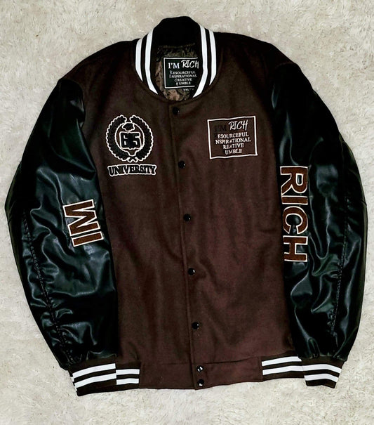 Im Rich Wool and Leather Varsity jacket