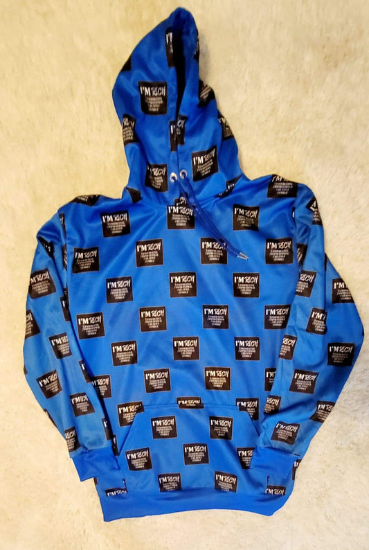 Im Rich Blue Nylon hoodie